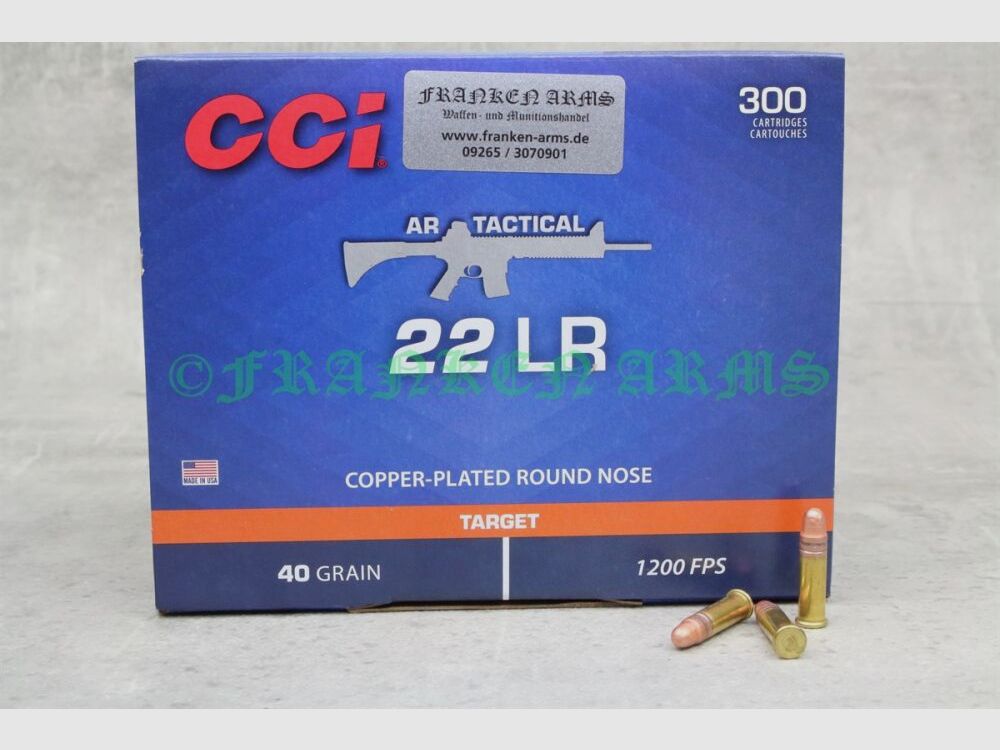CCI AR TACTICAL .22LR 40gr. 2,6g 300 pièces Prix dégressifs
