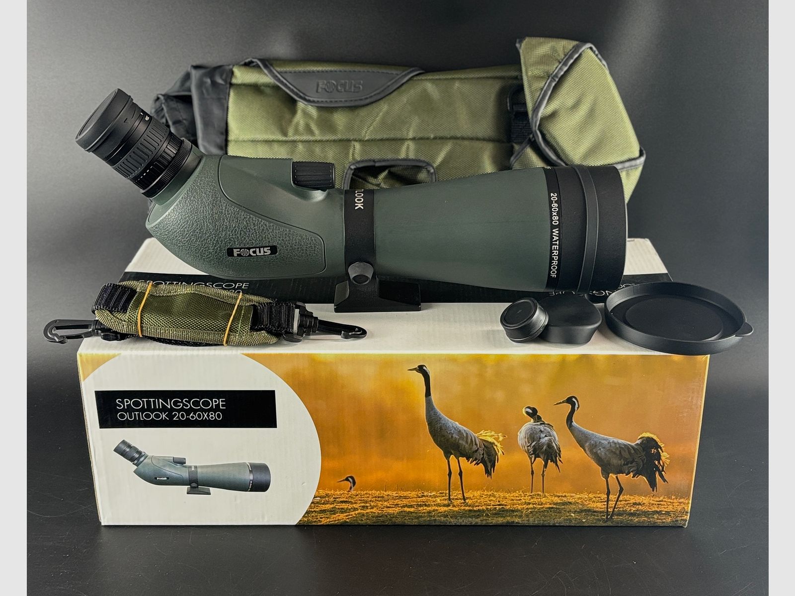 Espositore FOCUS Outlook 20-60x80 WP telescopio con borsa 113567-1