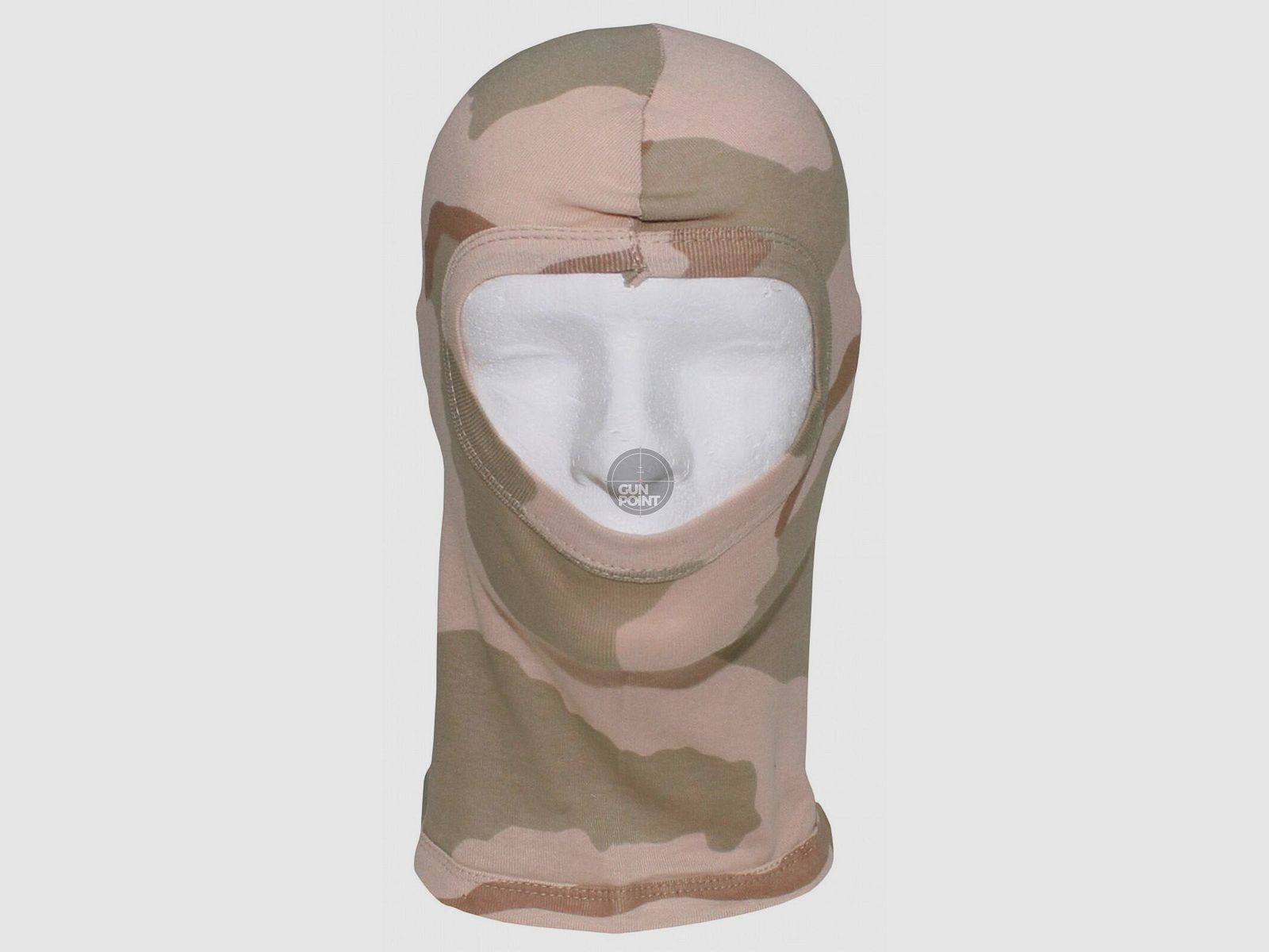 Balaclava, 1-Loch, dünn,3 Fb. desert, 100 % Baumwolle