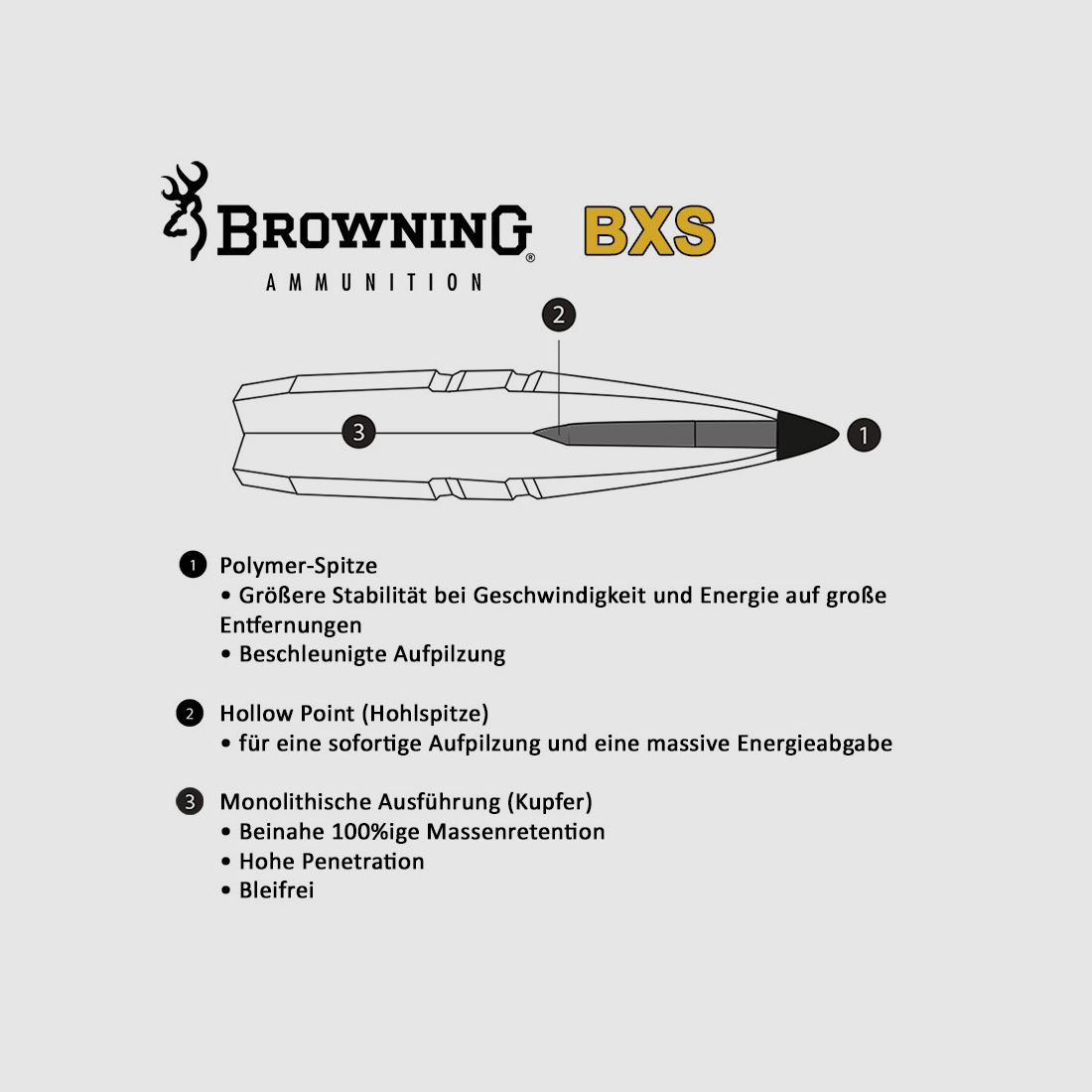 Browning .308 Win. 150GR BXS 20 Patronen
