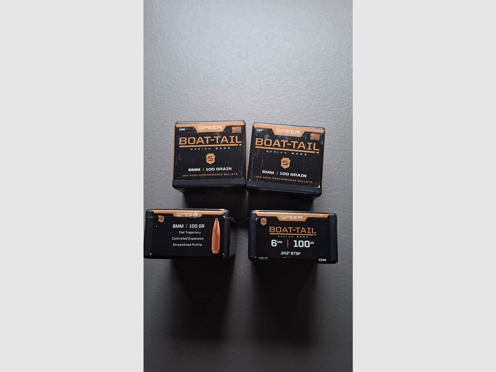 400 Stck. SPEER BOAT-TAIL 6MM/.243 100GR BT SP 1220