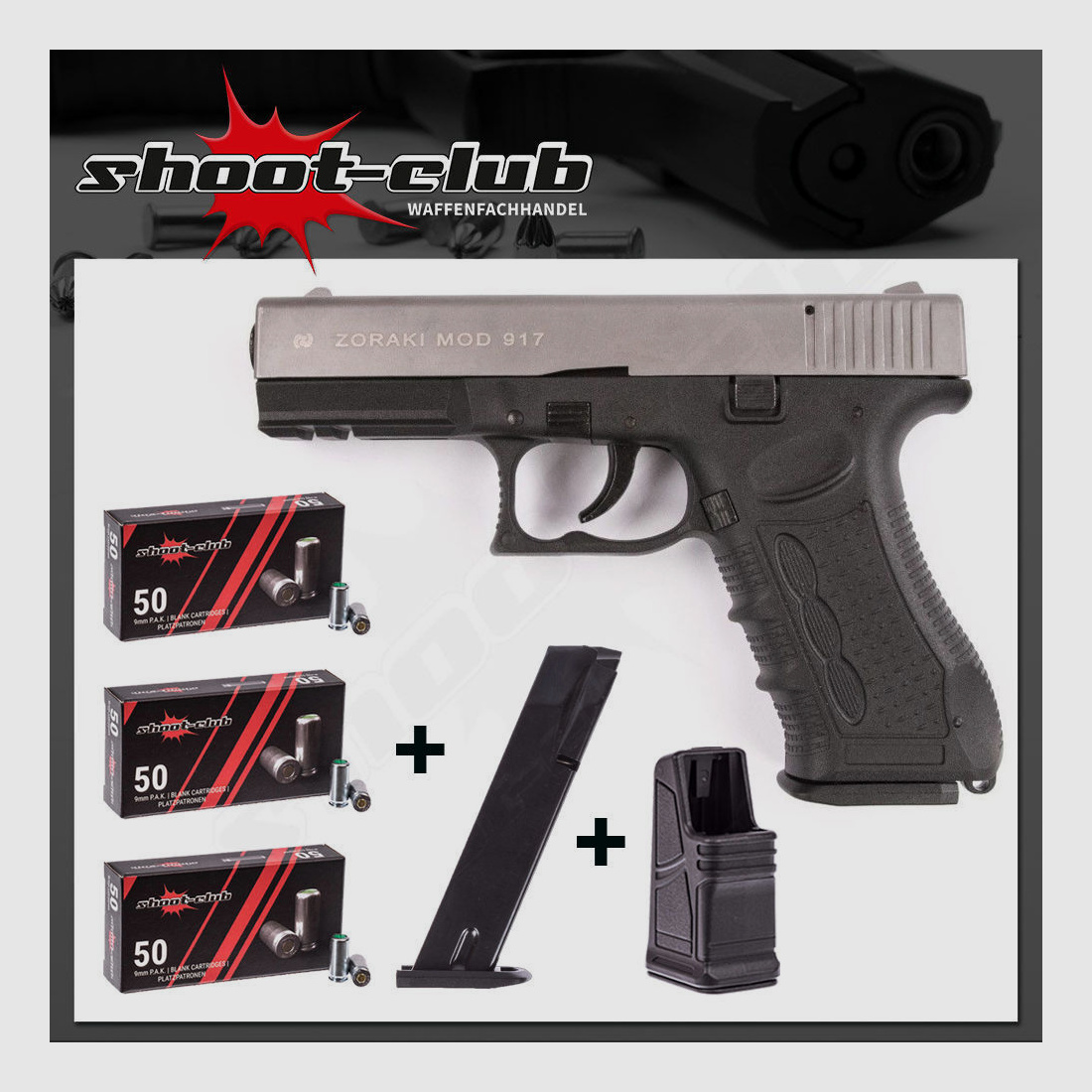 Zoraki 917 Titan Schreckschusspistole 9 mm P.A.K. im Platzpatronen-Set