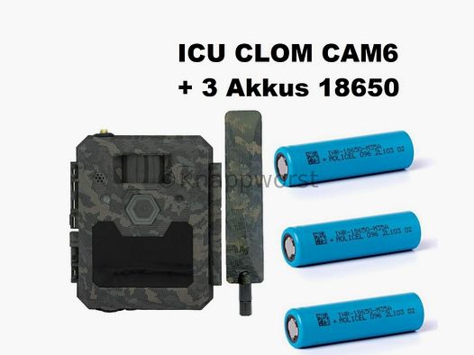 ICU ICU CLOM CAM6 Wildkamera inkl.3x 18650 Akkus+2000 Coins