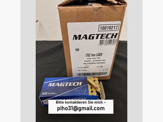 Magtech 9mm LUGER 8,03g/124grs. 1000 Schuss