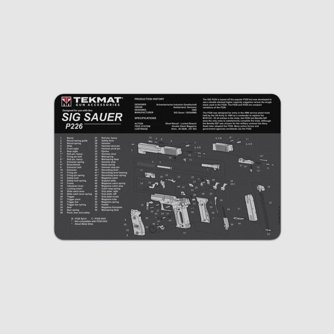 P226 TEKMAT REINIGUNGSMATTE FÜR WAFFEN 17’’, Bild 3 von 5