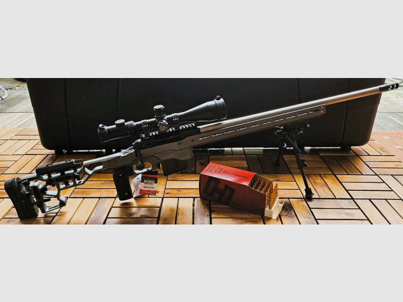 Savage 110 Elite Precision Repetierbüchse Kal. 308 Win,DDoptics ZF5-30x50, Zweibein,Hornady Munition