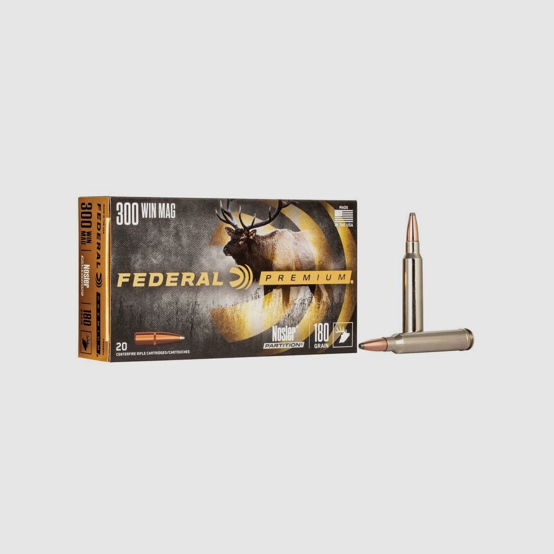 Büchsenmunition FEDERAL Nosler Partition – 300 Win. Mag. – 180 grains, Bild 1 von 5