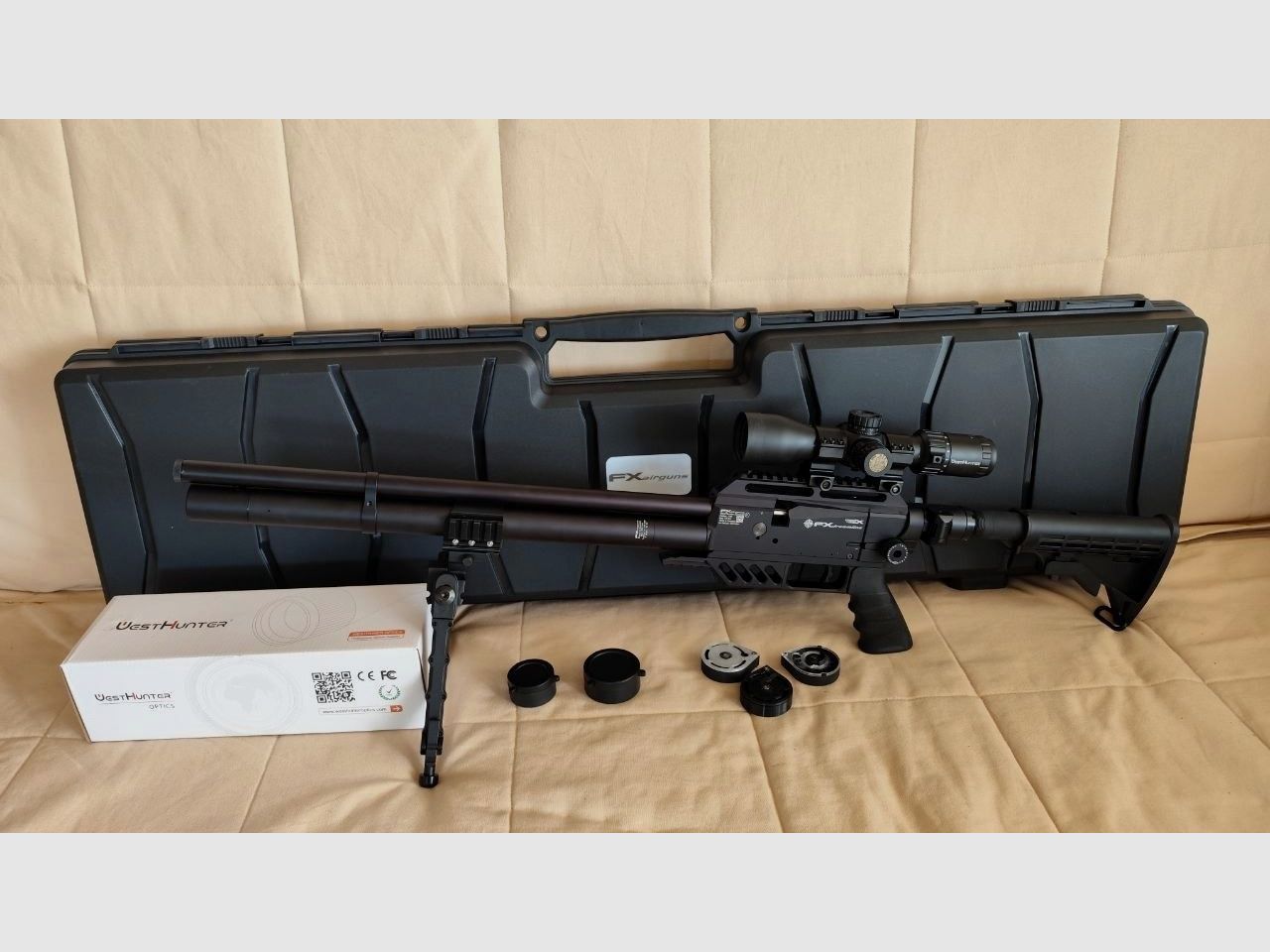 FX Dreamline Tactical im Kaliber 7,62 (30), 7,5 Joule, mit Zielfernrohr Westhunter HD 3-12x44 FFP