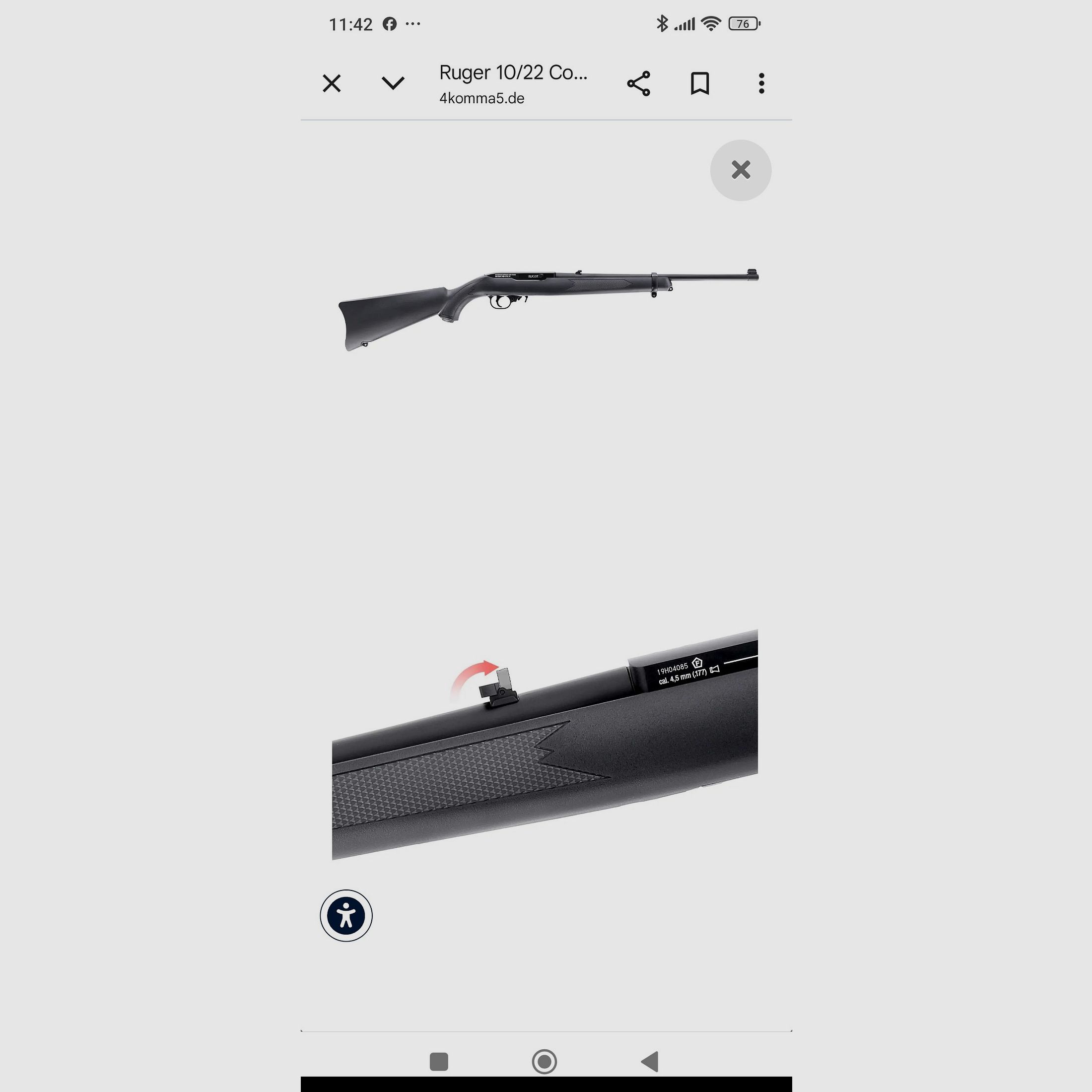 Ruger 10/22 carabina de aire CO2 como nueva