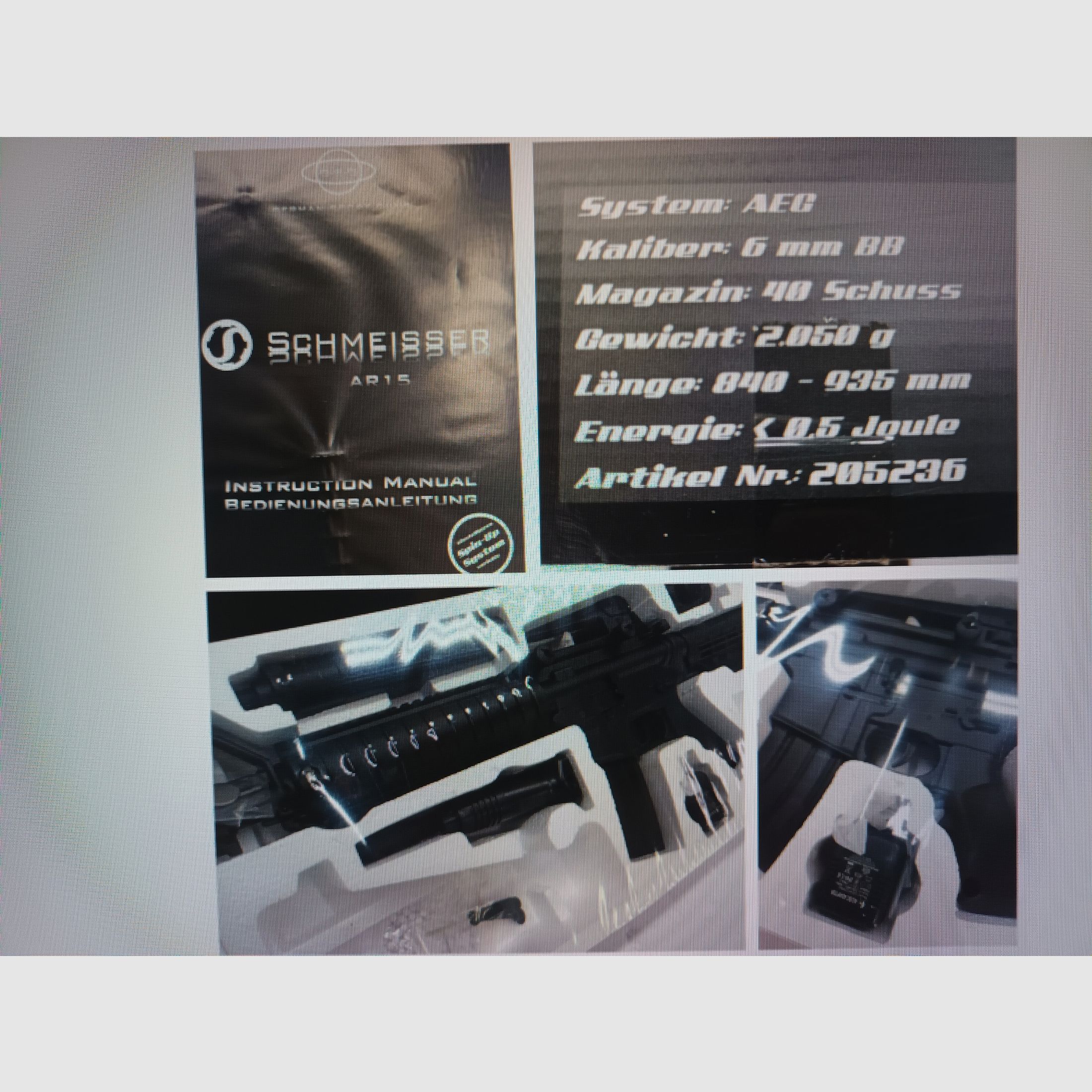 Schmeisser __ GSG AR-15 Elektro S-AEG __ NUOVO / confezione originale __ Full auto calibro 6,0BB __ prezzo trattabile, immagine 2 di 3