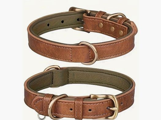 Collar para perros - aspecto de cuero - verde