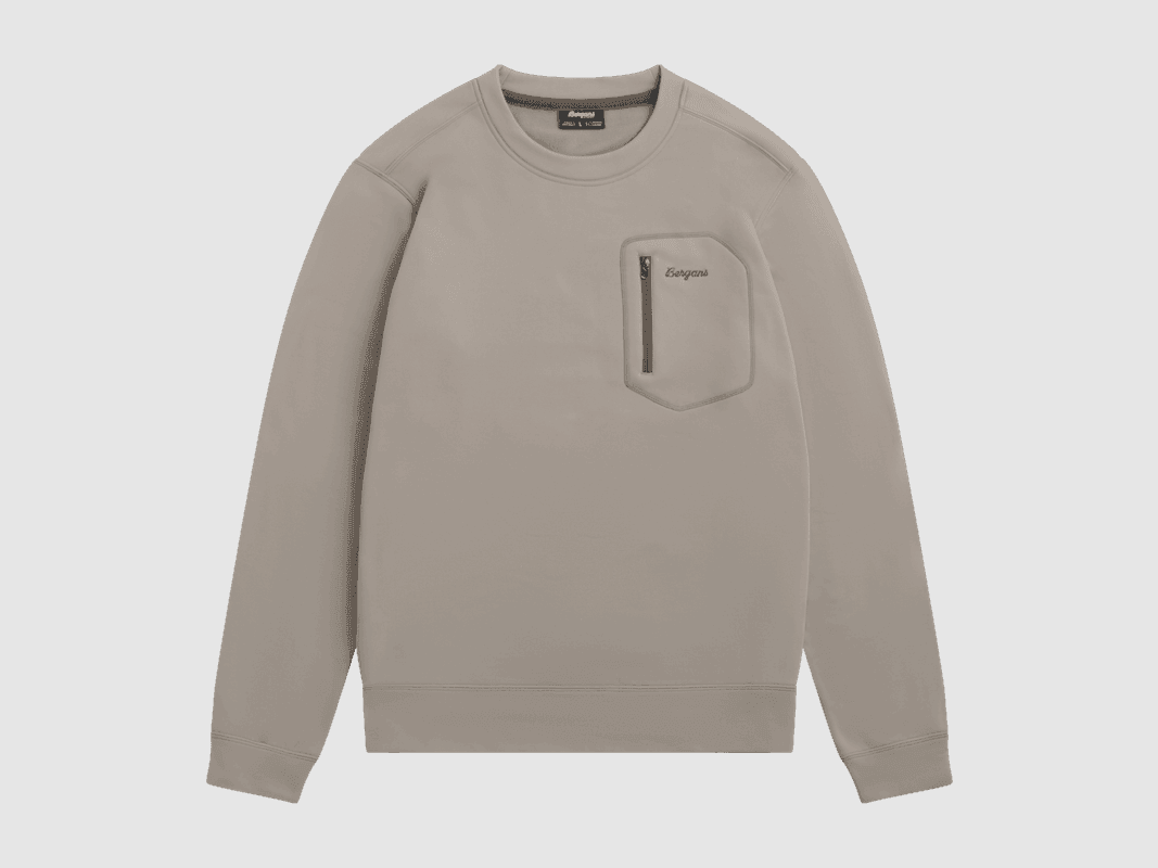 Bergans Midtli Midlayer Sweatshirt Heren Rock Taupe S