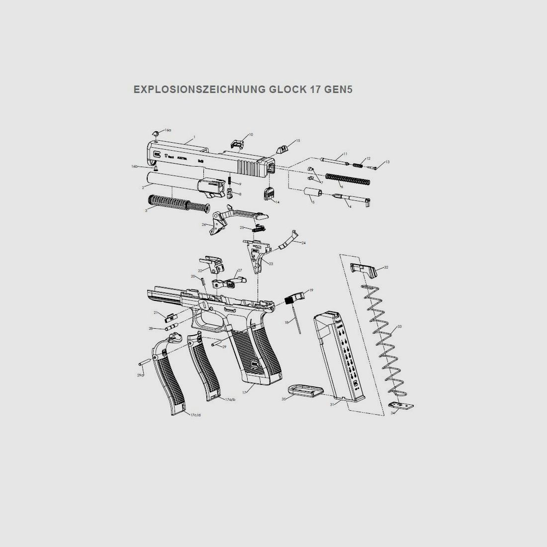 Ressort de verrouillage complet Glock17 Gen 5 #3