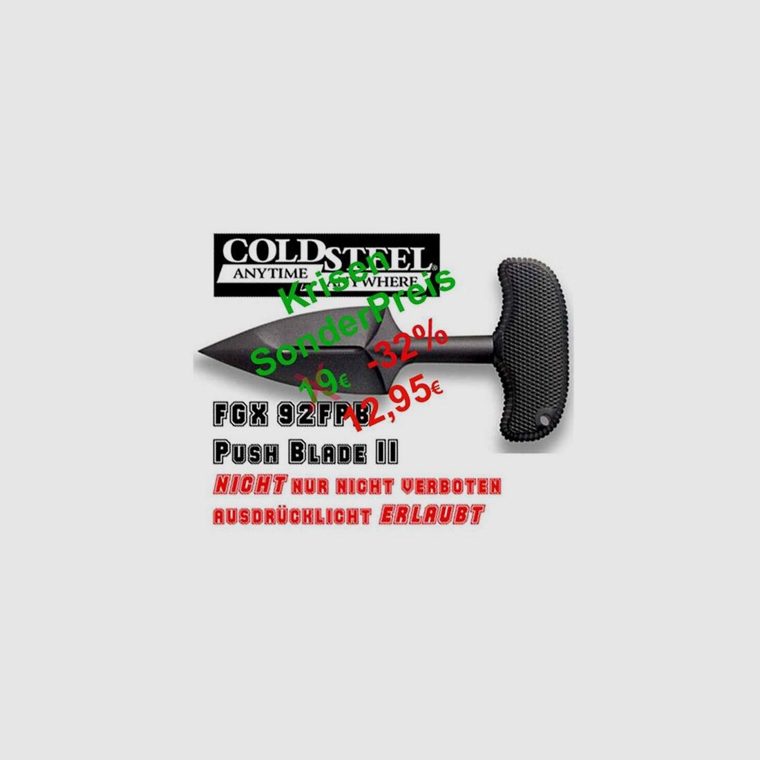 COLD STEEL • FGX Push Blade II • nicht Faustmesser • Pushdagger 92FPB