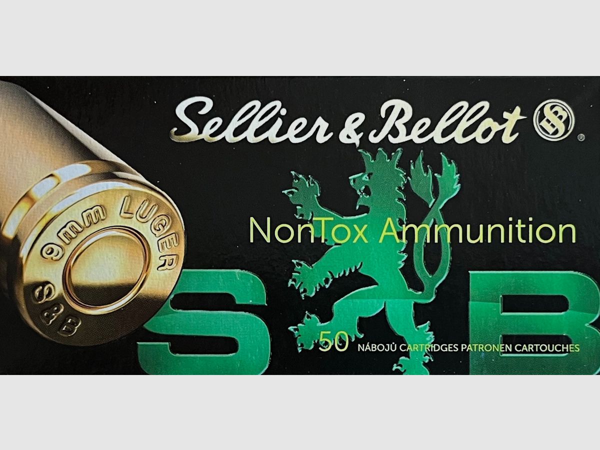 Sellier & Bellot 9mm Luger TFMJ 124grs NONTOX - 50 rounds