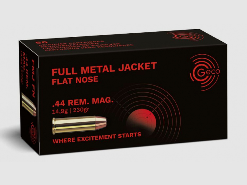 GECO .44 Rem. Mag. Full Metal Jacket Flat Nose 14,9g/230gr. 50 Patronen