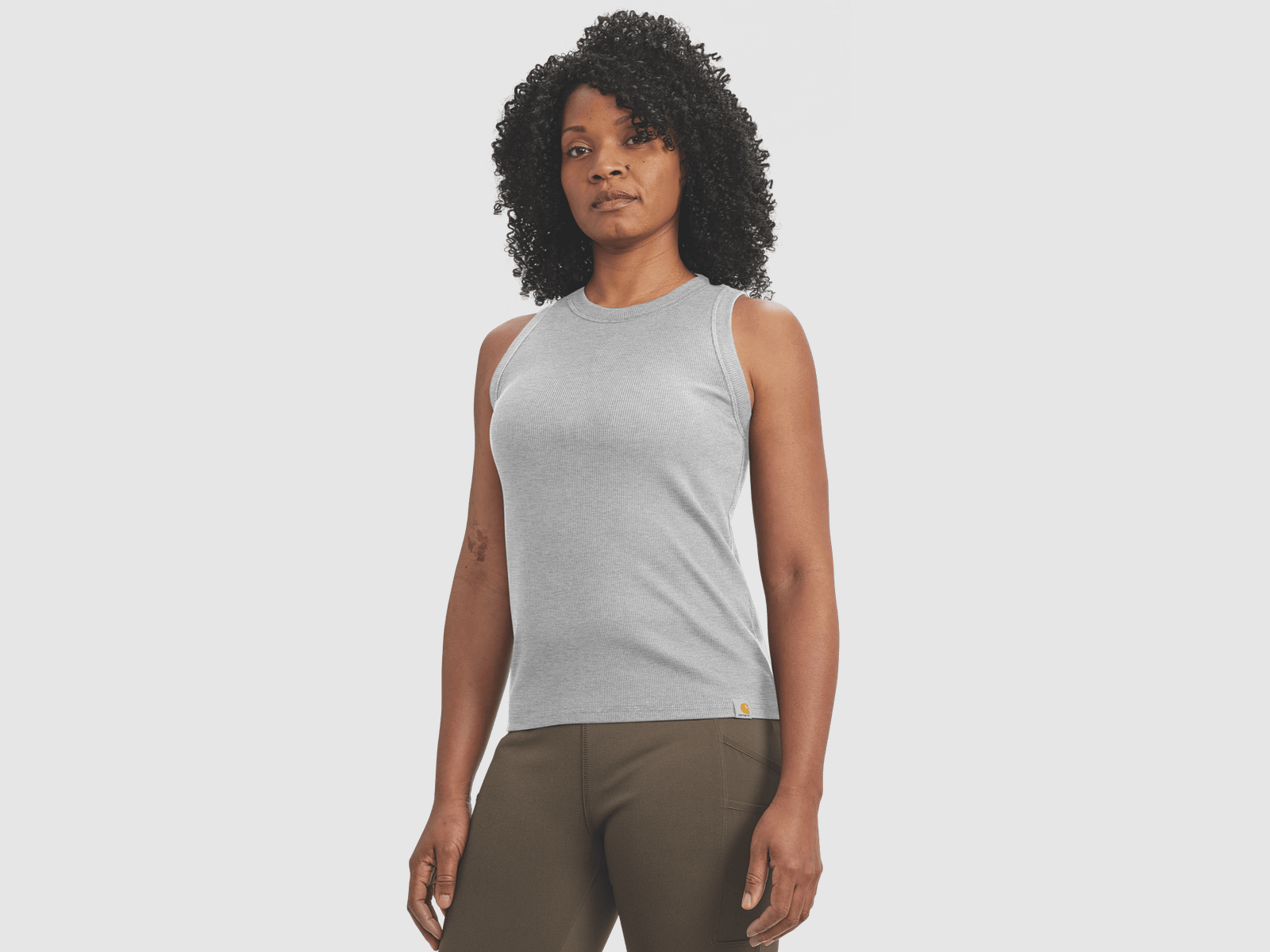 Carhartt TENCEL™ Fiber Series Fitted Ribbed Tank Women Heather Gray XS