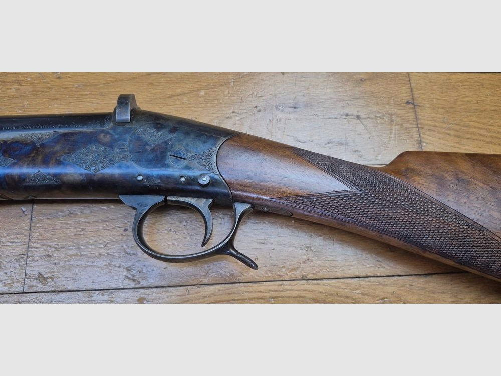Esemplare molto bello di FUSIL SIMPLEX — Manufrance Saint-Étienne — Brevettato nel 1908 — Cal. 16/70 — Versione di lusso in noce — Arma degli anni '50 — Calibro 16/70 — Da pulire ma davvero in ottime condizioni — TBE++, immagine 31 di 38