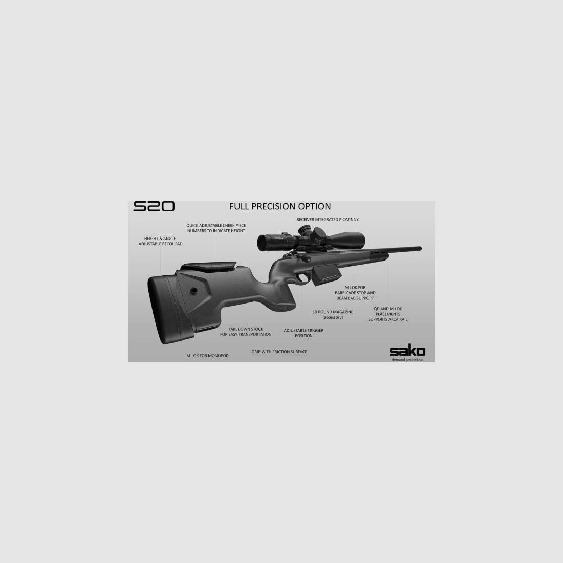 SAKO Matchbüchse Mod. S20 Precision -CERA-Kote- .308Win     LL 51cm