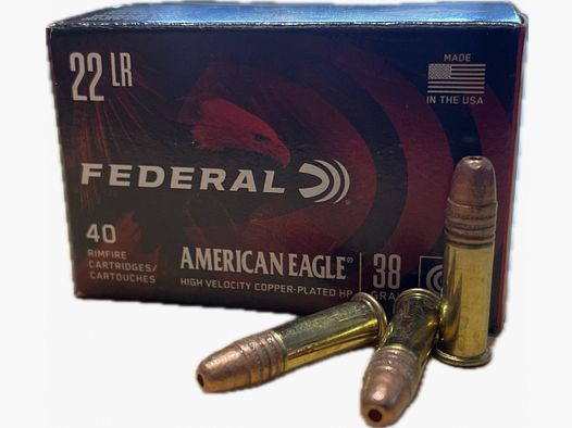 AMERICAN EAGLE HIGH VELOCITY CPHP - .22LR - 38GRS. - 40 SCHUSS