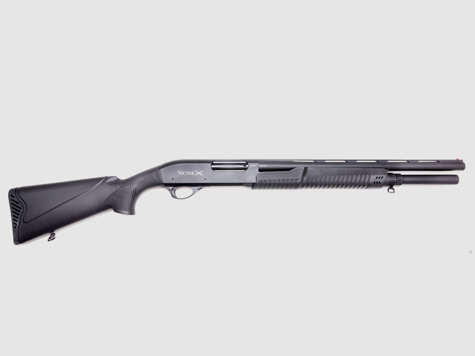 Huglu Victor P-Tac Home Defence, Kal. 12/76, 51cm/20" Vorderschaftrepetierflinte Stahlschrotbeschuss