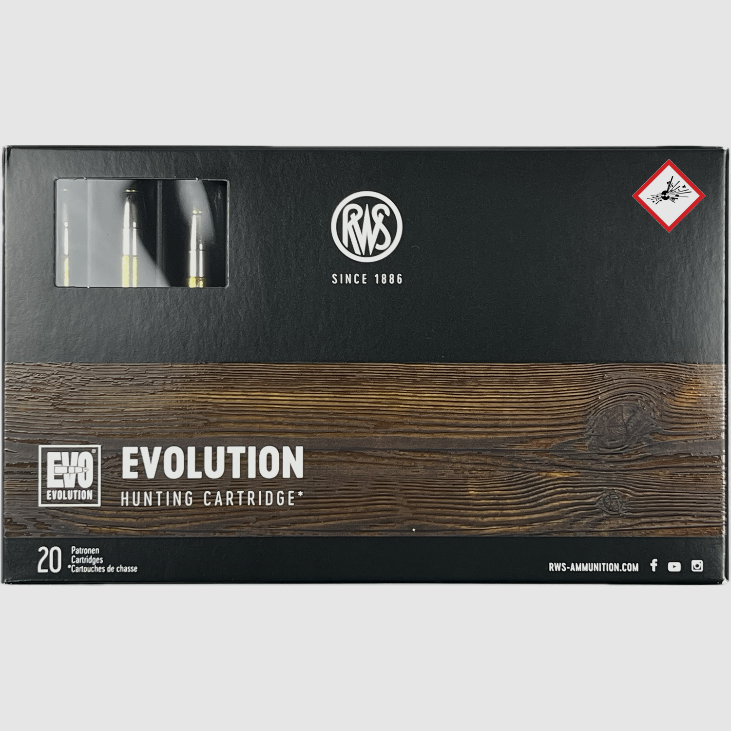 RWS cartouche de chasse Evolution cal. 7X65 R 10,3g 159grs
