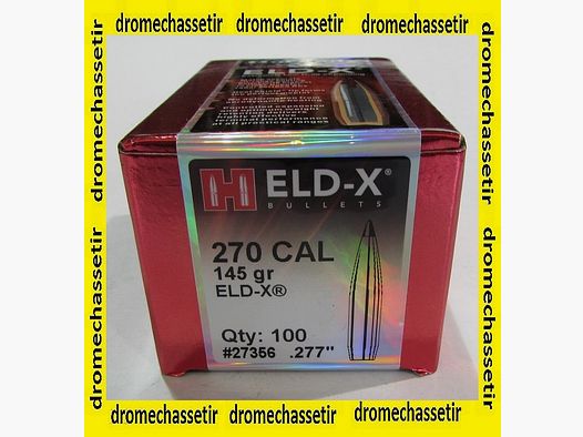Box mit 100 Geschossen Hornady ELD-X, Kal. 270, 145 gr, Ref 27356