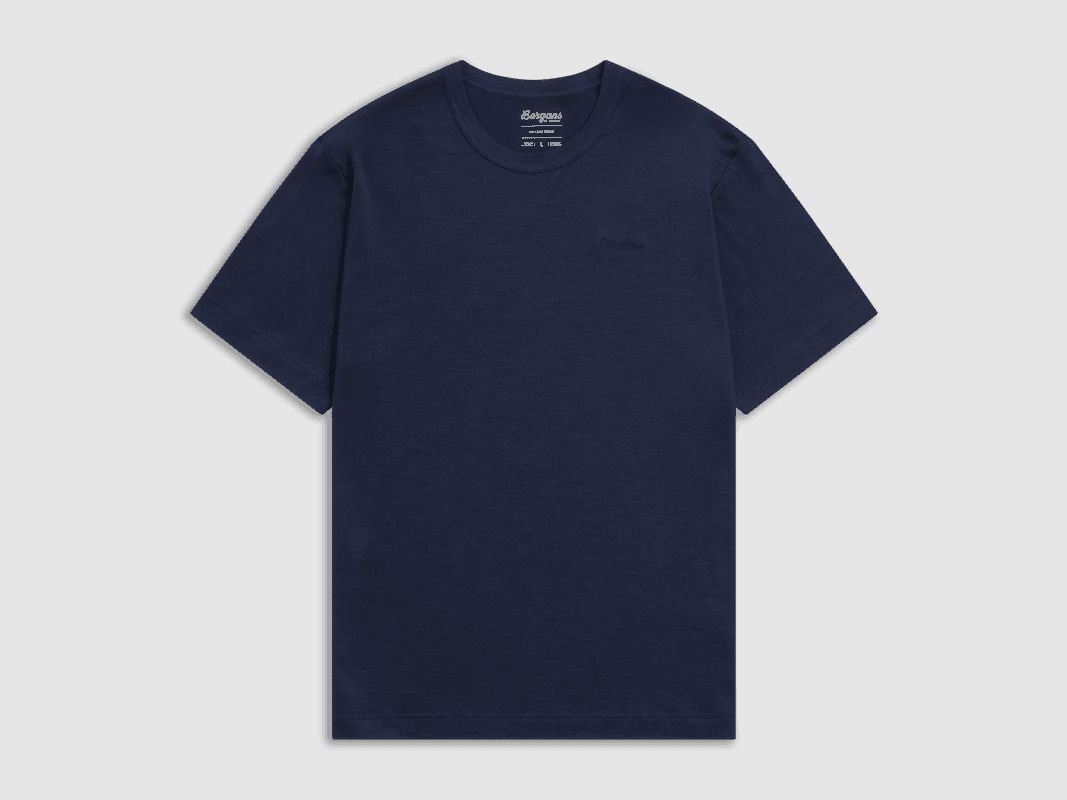 Bergans Logo Merino Tee Men Navy Blue L
