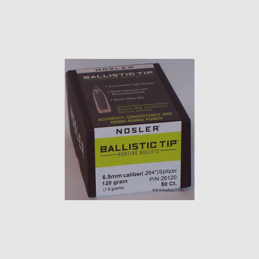 50St. NOSLER Geschosse 6,5mm(.264Dia.) - 120 - BALLISTIC TIP - #26120