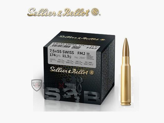 50 patronen S&B kal 7.5×55 Zwitsers 174gr FMJ