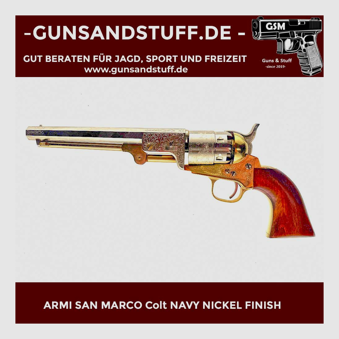 ARMI SAN MARCO COLT NAVY .44 (CZARNY PROCH) NIKLOWE WYKOŃCZENIE