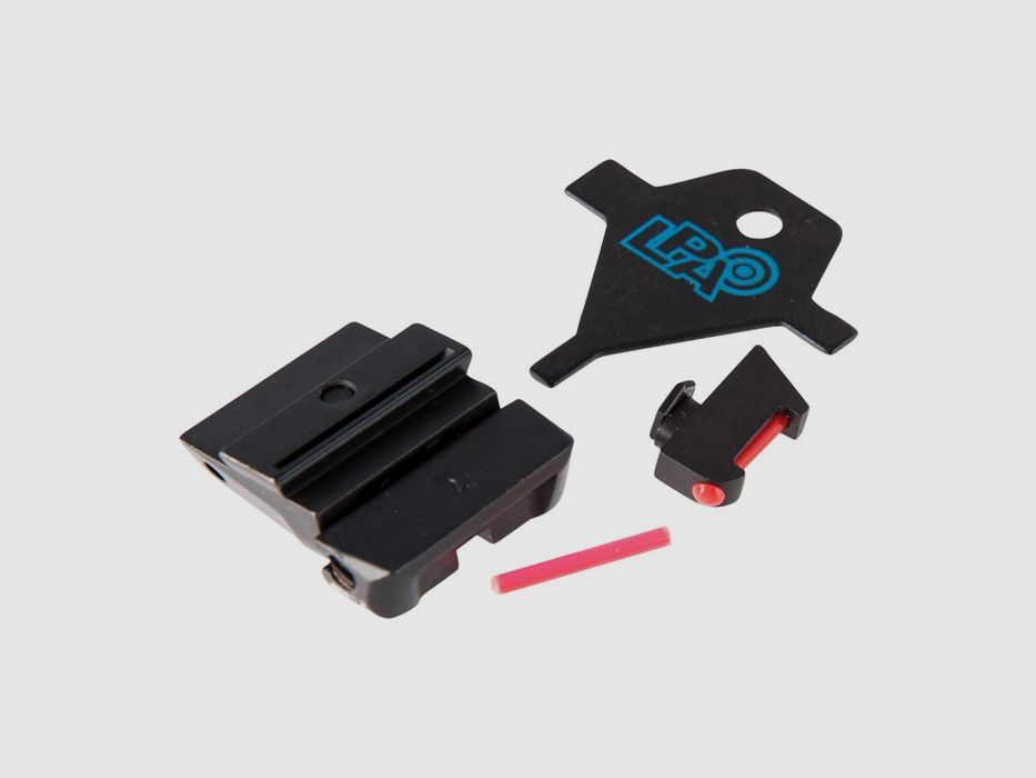 L.P.A. SIGHTS FULLY ADJUSTABLE SIGHT SET, BLACK R/FIBER OPTIC FRONT, imagen 3 de 3