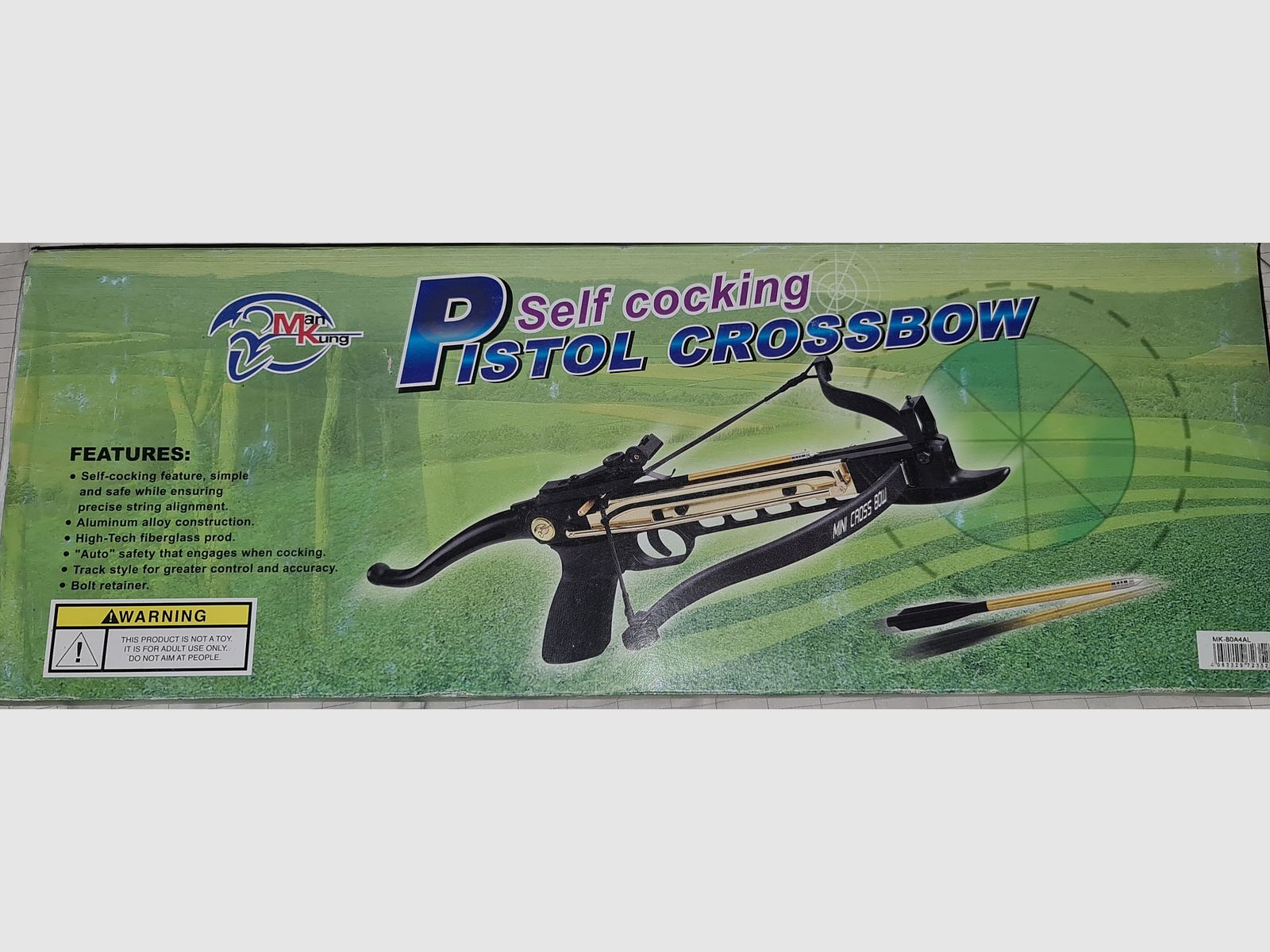 ARMBRUST SET FAUST HAND PISTOL CROSSBOW NEU + 12 ERSATZ PFEILE 