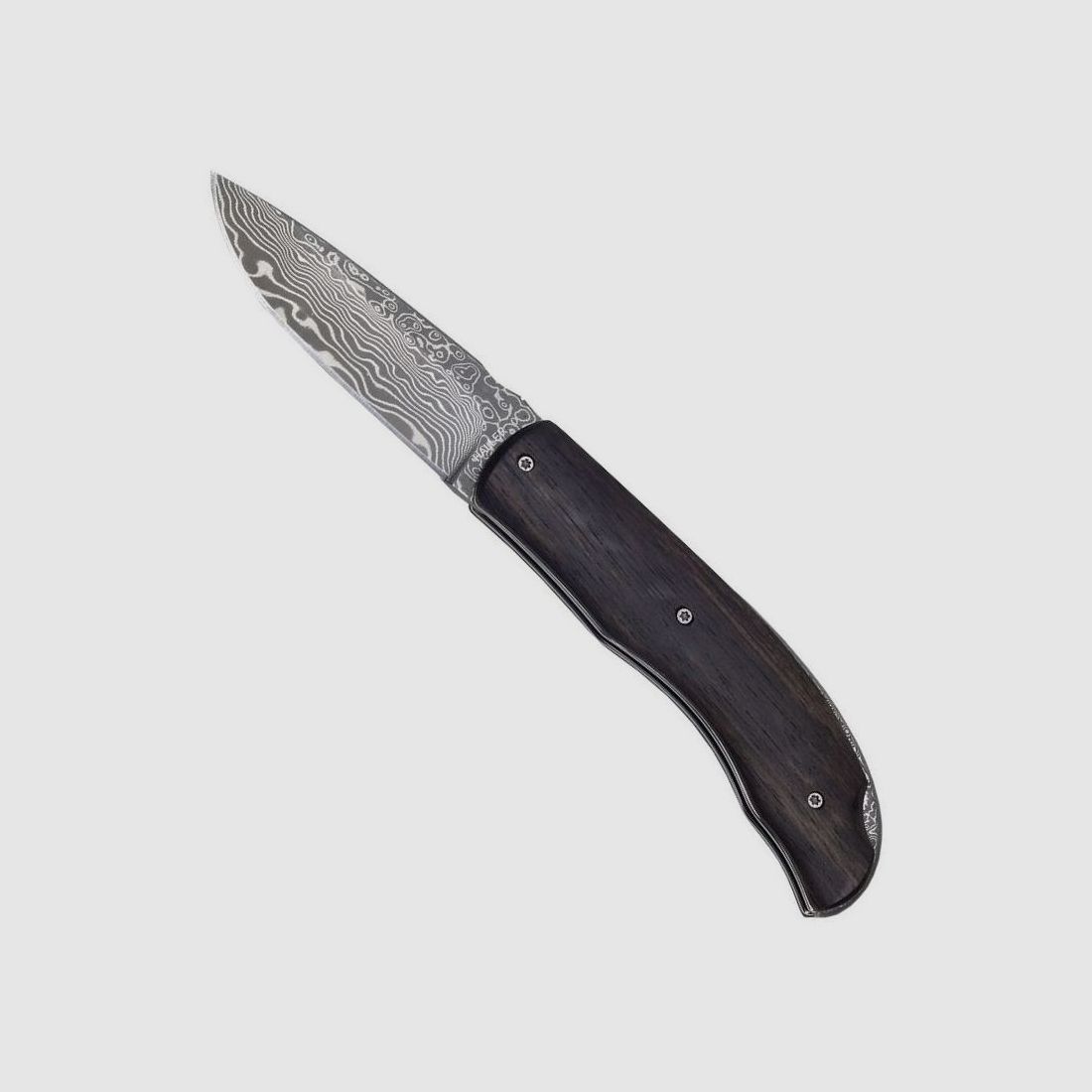 Taschenmesser Damastmesser Filework Ebenholzgriff  §42a konform legal führen