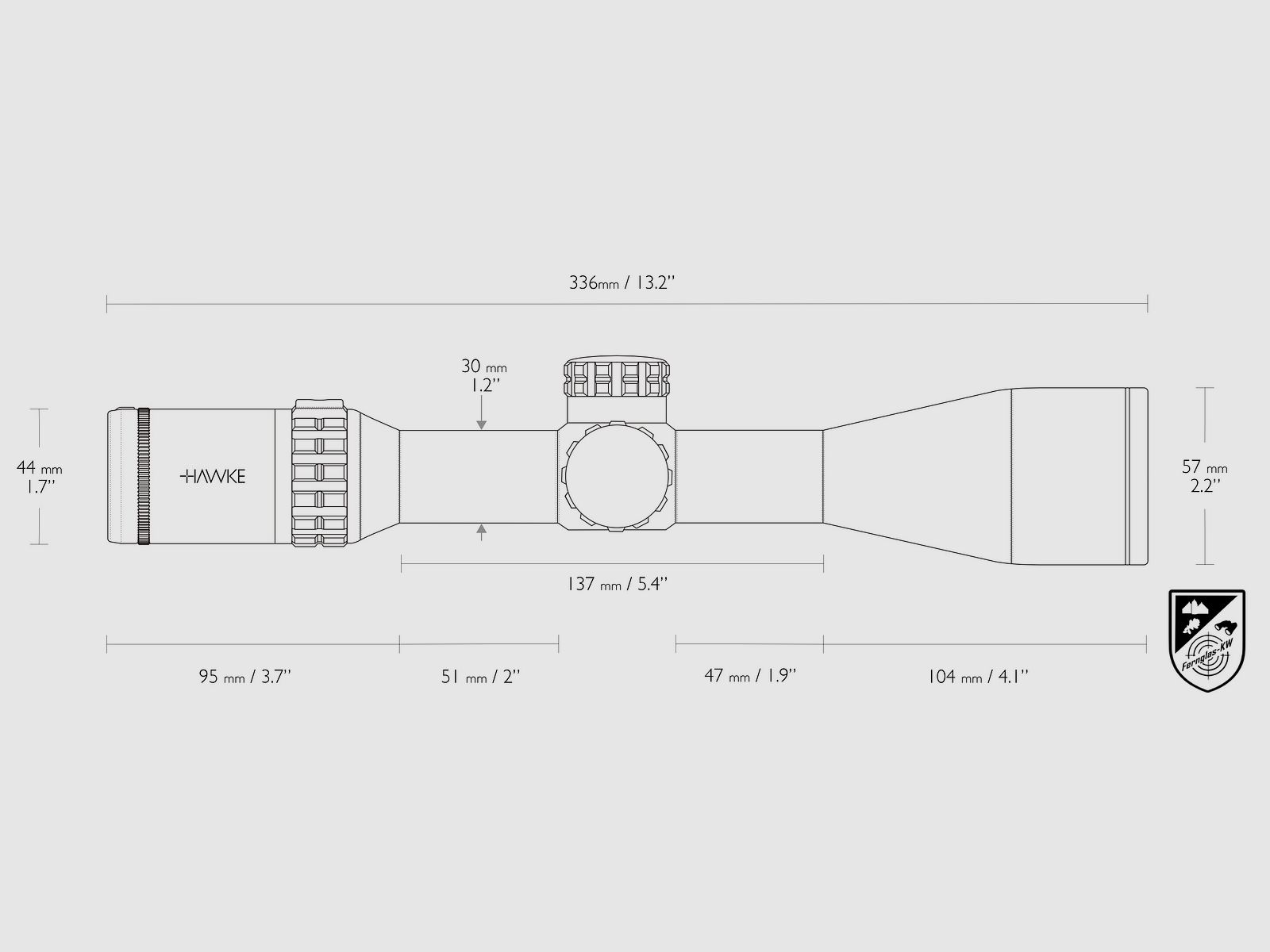HAWKE 18530 Zielfernrohr Frontier FFP 4-20x50 Mil Pro