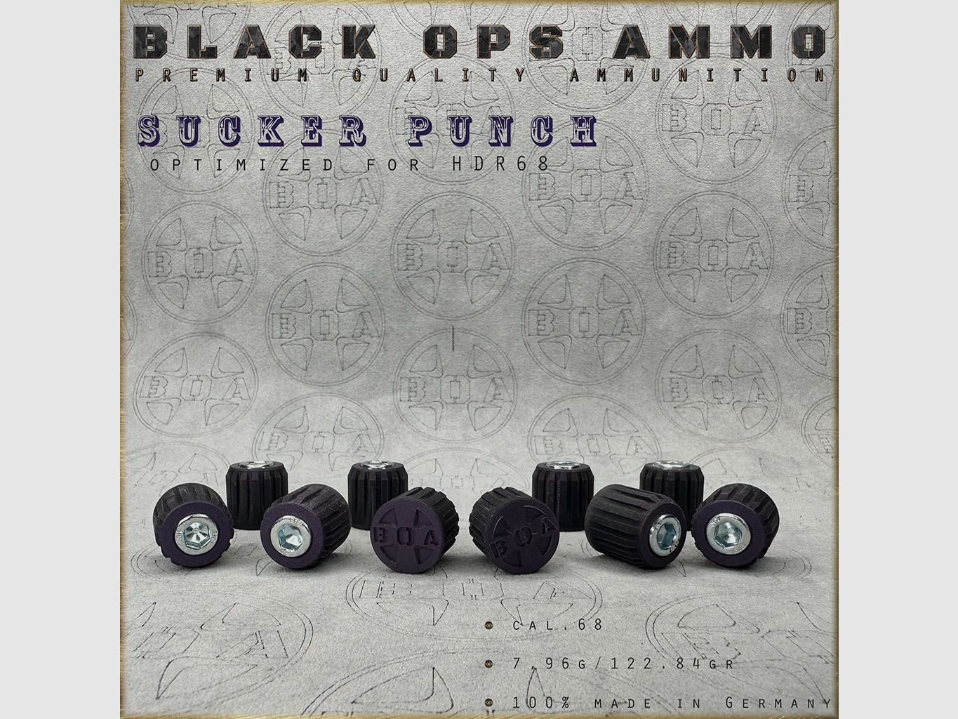 10x + 2 Sucker Punch BLACK OPS AMMO HDR 68 TR cal.68 ammunition T4E Umarex HDR68 TR68