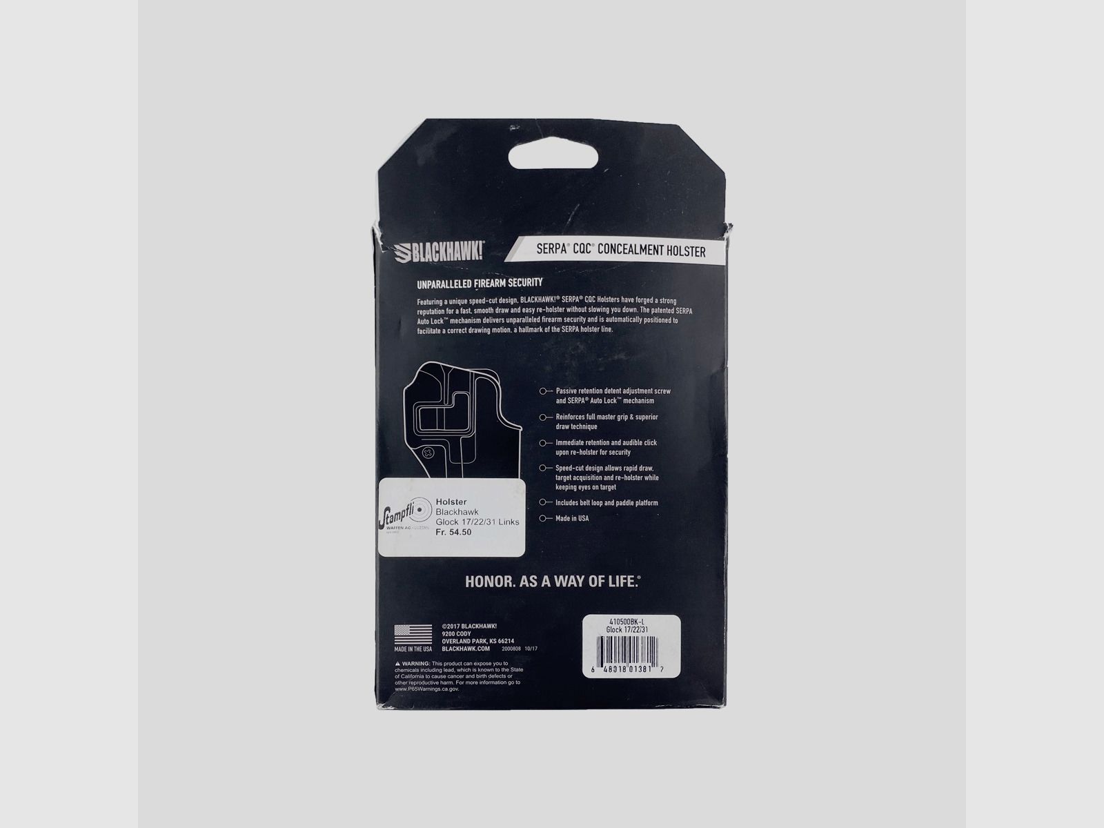 Blackhawk – Serpa CQC Port de hanche – Glock 17/22/31 [Main Gauche (LH)], image 4 sur 4