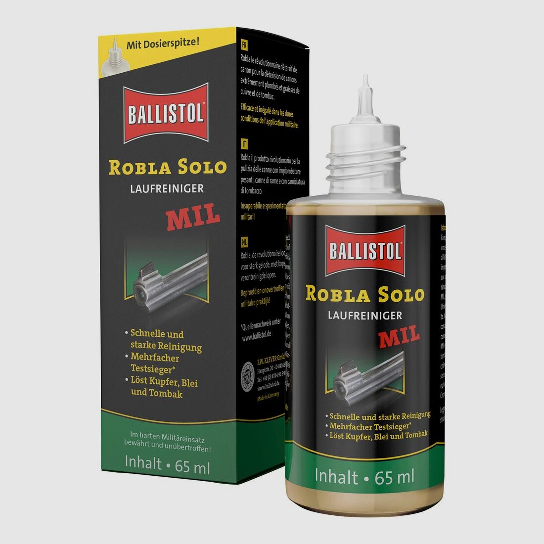BALLISTOL Środek do czyszczenia lufy Robla Solo MIL (65ml), zdjęcie 1 z 3