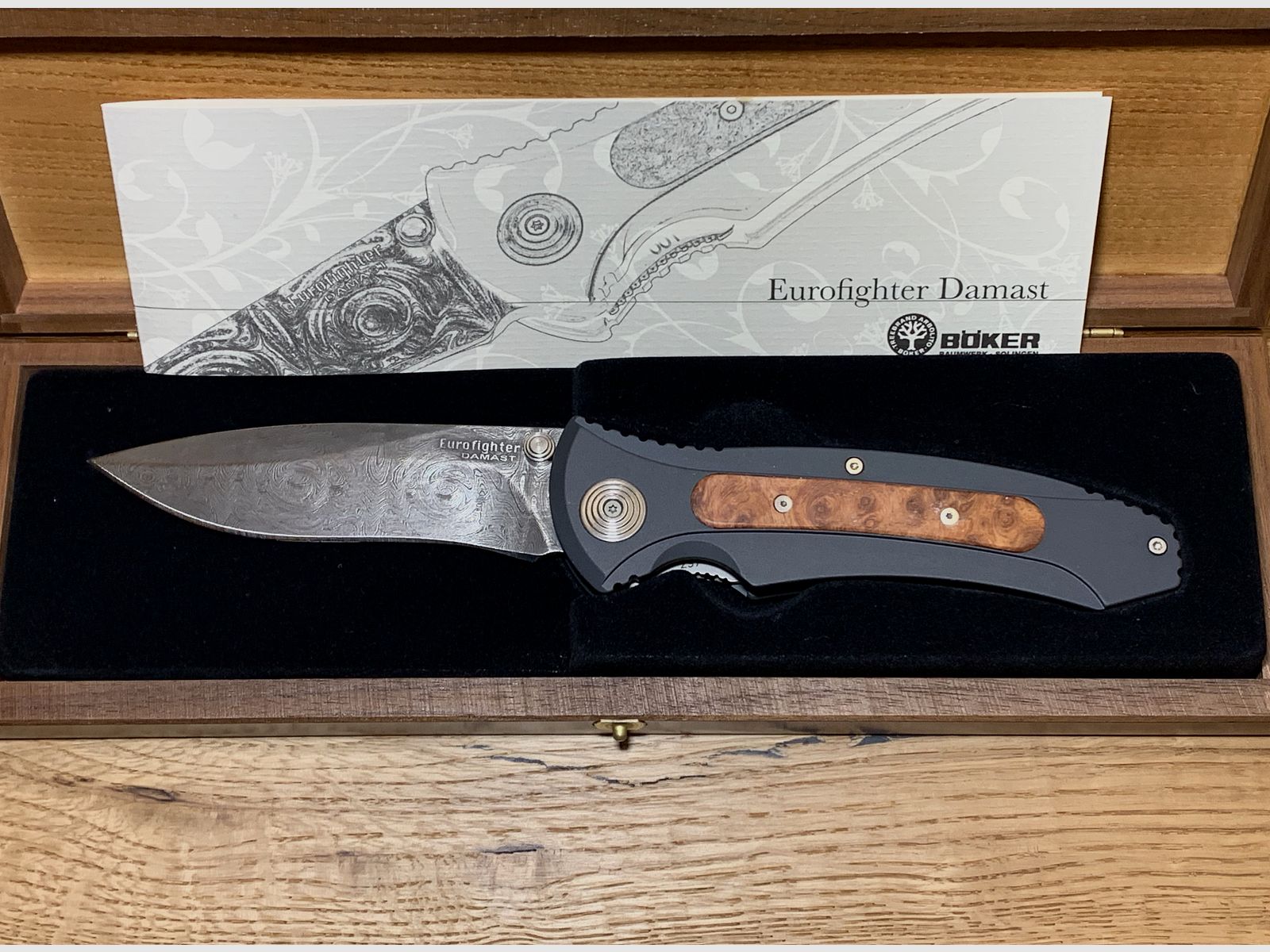 BÖKER DAMAST EUROFIGHTER TASCHENMESSER 