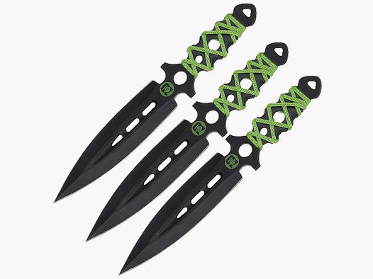 Wurfmesser Kunai 3er Set mit Nylon Scheide