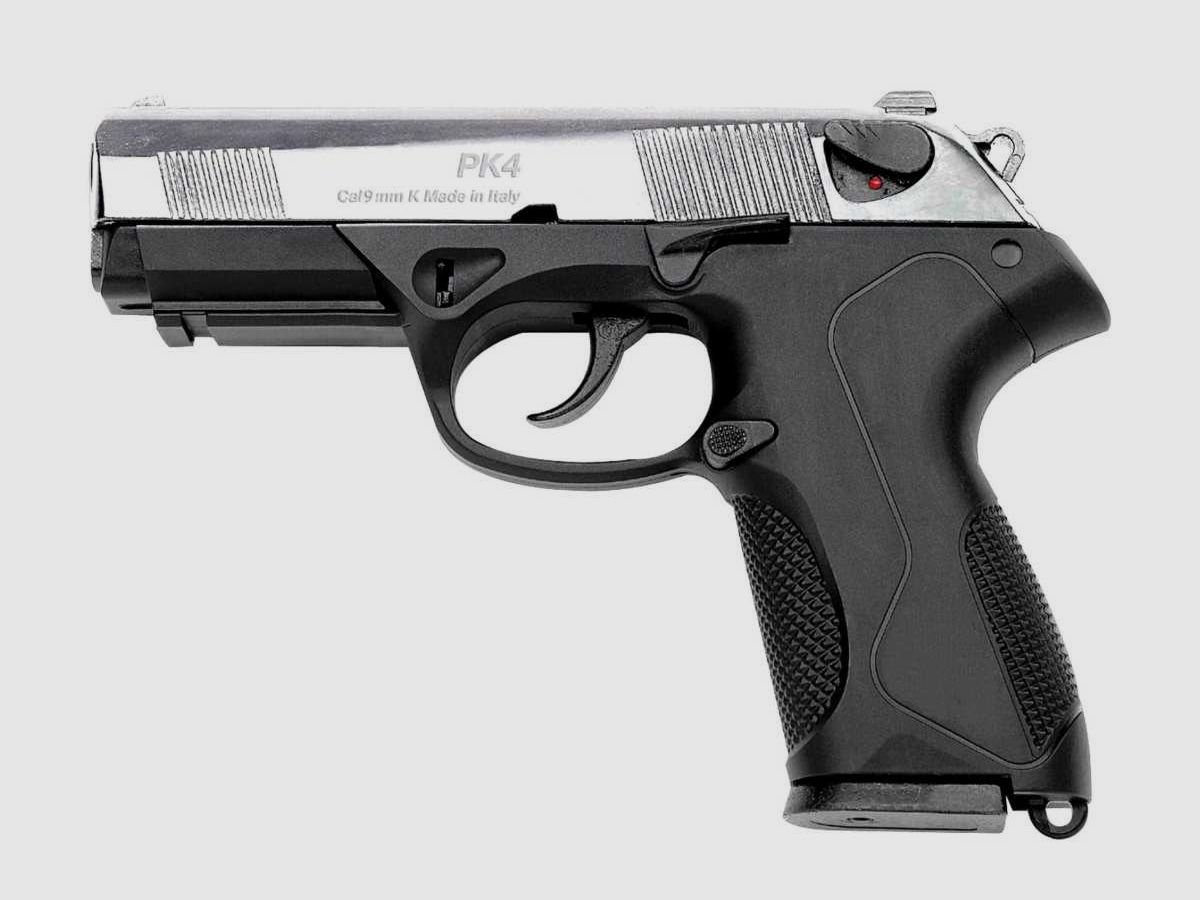 Pistolet Chiappa PK4 dwukolorowy czarny/niklowany 9 mm na naboje blankowe