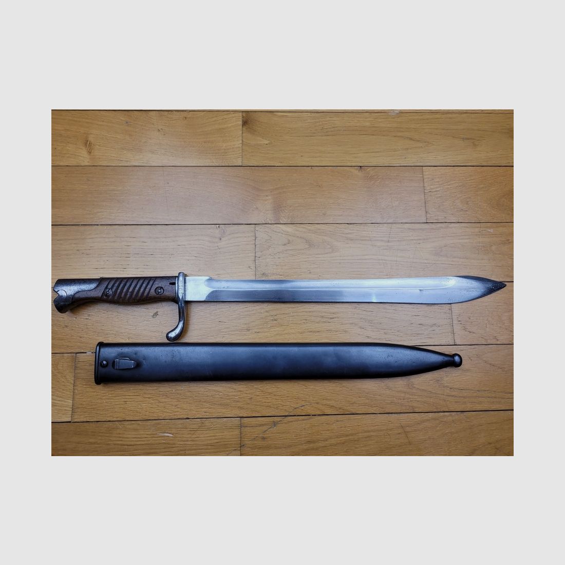 Zeldzame bajonet "V notch" 98/05 – V-vormige pommel – Weimar Politie – Pruisen – extra geschuurde zaag! – TOP!, afbeelding 2 van 22