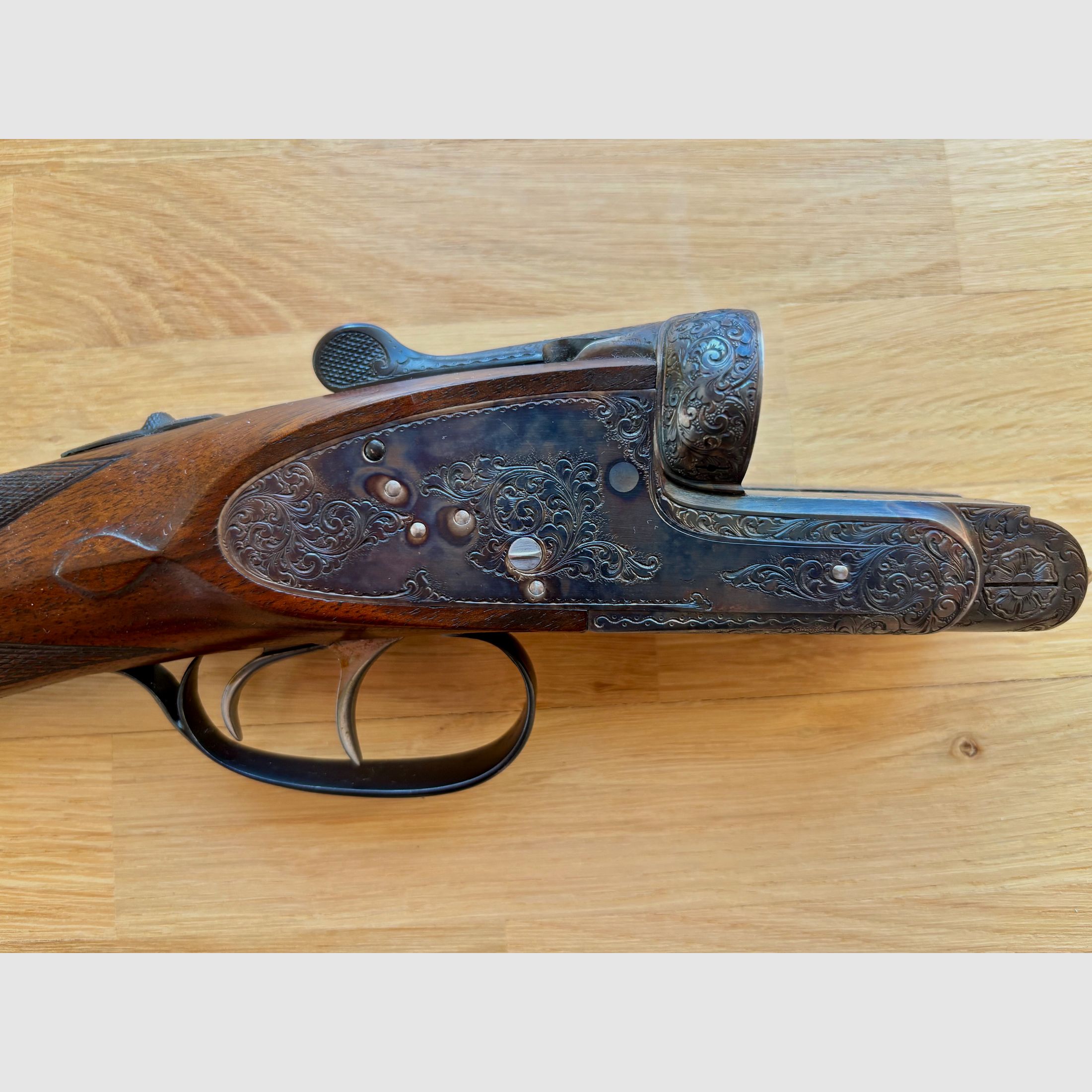 Grulla Seitenschloss Querflinte - Modell 215 - Cal. 12/70 - ejecución de alta calidad - año de fabricación 1977