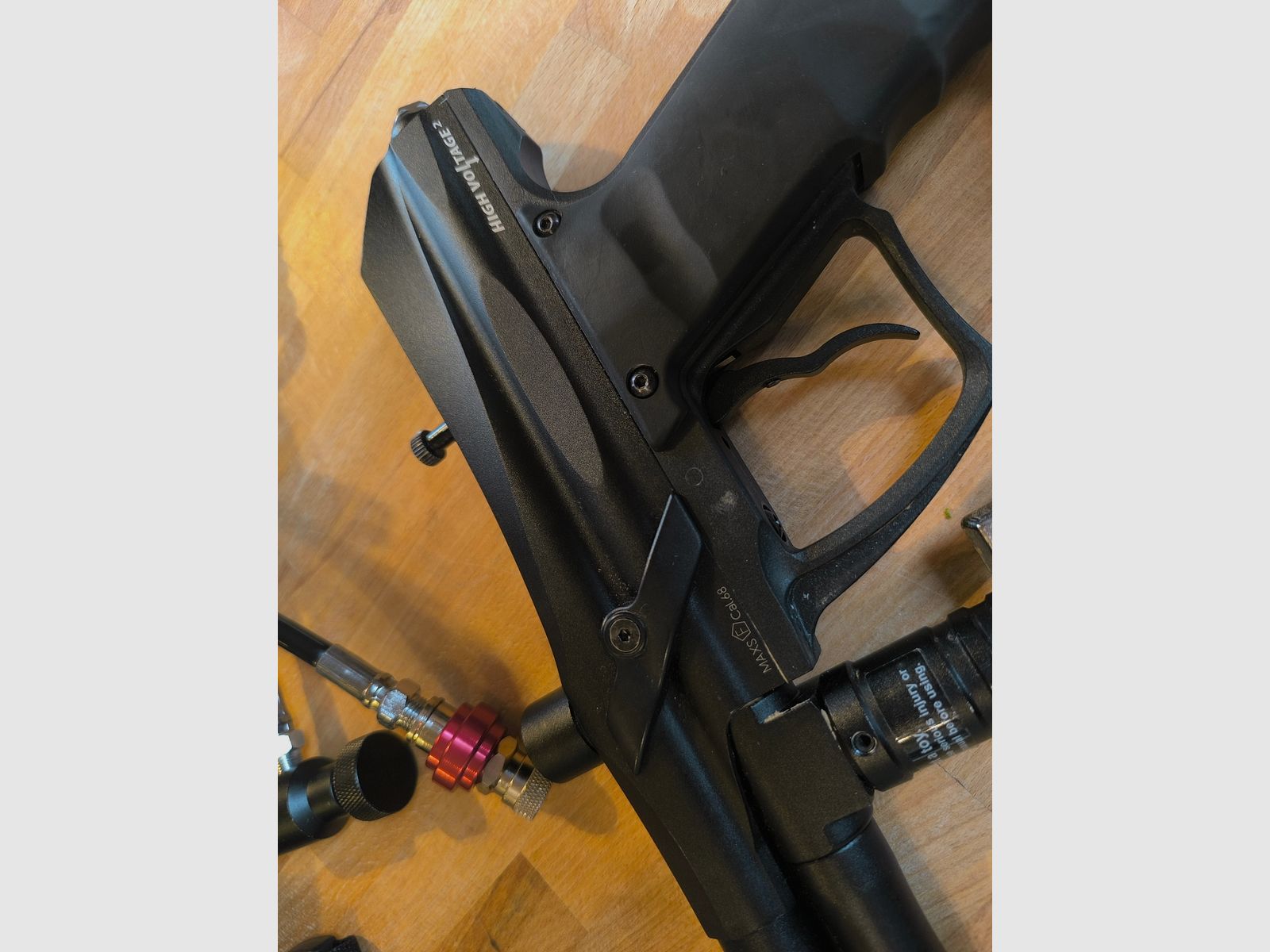 ZEN / MAXS High Voltage 2 Paintball complete set .68 – HP, hopper, NXe, mask (price is negotiable)