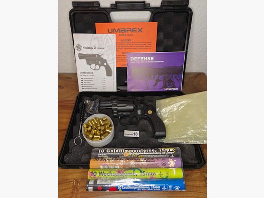 Smith&Wesson Chiefs Special 9mm PTB 794 Silvester-Set 40 Pyro+50 Schuss NC Munition