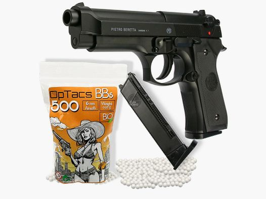SET Softair - Pistole - BERETTA M92 FS HME (Heavy Metal Energy) + 500 BIO BBs