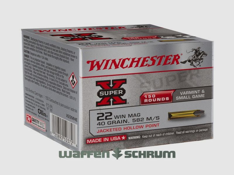 Winchester .22WinMag SuperX TM 2,6g - 40gr. 150er Pck.