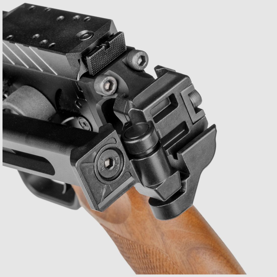 Schoudersteun | Huben GK1 Cal.22 & Cal.25 | Klapstock | CNC Aluminium | Zwart geanodiseerd, afbeelding 5 van 6