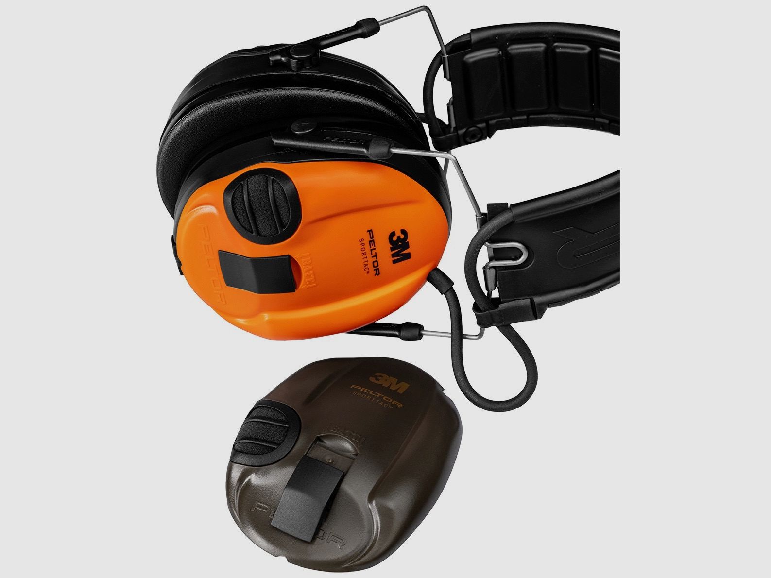 3M Peltor SportTac protección auditiva activa con diadema plegable, verde/naranja *NUEVO*