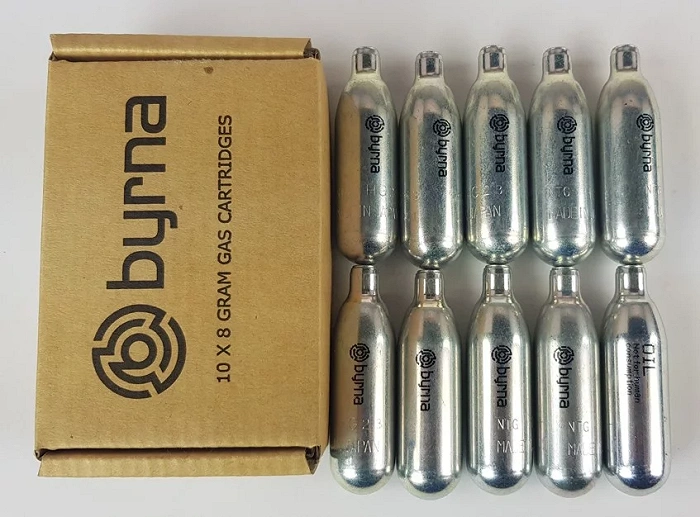 BYRNA CO2-capsules 8 g, 10 stuks / 9+1 met olie, afbeelding 1 van 8